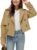 Tankaneo Womens Cropped Trench Coat Lapel Double Breasted Short Jacket Outwear