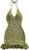 GORGLITTER Women’s Vacation Outfit Crochet Halter Knit Bubble Mini Dress Sexy Beach Cruise Summer Miami Resort Outfits