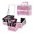 Joligrace Makeup Train Case Makeup Case Organizer Portable Cosmetic Box Storage with 2 Trays Mirror Locking Make Up Travel Case for Nail Kits Cosmetics Craft Traveling Makeup Box Mermaid Pink
