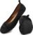 Ecetana Women’s Ballet Flats Shoes Dressy Round Toe Bowknot Slip Ons Comfortable Suede Foldable Loafers for Casual Work Business