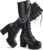 Ladies’ Boots Women Fashion Platform Block Heels Knee High Boots Lace up