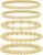adoyi Gold Bracelets for Women Waterproof, 14K Gold Plated Beaded Strand Bead Ball Bracelets stack Adjustable Jewelry Set for Gifts