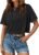 Trendy Queen Womens Crop Tops Short Sleeve T-Shirts Acid Wash Casual Summer Clothes Trendy Comfy 2026 Workout Baggy Soft Tees