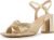 FINDVELL Women’s Heeled Sandals Chunky Block Heel Strappy Metallic Braided Knot Square Open Toe Ankle Strap