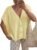 Saodimallsu Womens Spring Oversized Cardigans Batwing Short Sleeve Lightweight Button V Neck Casual Knit Sweater Tops