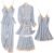 SAPJON Womens Pajama Sets 5PCS Silk Pajamas for women Cute Sleepwear Loungewear Satin Pajamas Sets for Women Soft