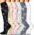 FuelMeFoot 6 Pairs Compression Socks for Women & Men 15-20mmHg Graduated Support Knee High Socks for Nurses, Travel, Athletic