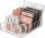 WECHENG Clear Acrylic Makeup Organizer for Eyeshadow Palette and Lipstick Organizer, 7 Slots Divided Makeup Palette Organizer for Vanity Countertop Drawer Cosmetics Storage(Closed-Sided Design)