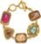Vintage Geometric Stone Charm Bracelets for Women Trendy Chunky Gold Chain Link Bracelet Boho Statement Bangle Bracelets Jewelry
