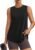 PINSPARK Workout Tops for Women Sleeveless Athletic Tank Tops UPF 50+ Running Tanks with Side Slits Loose Fit Gym Yoga Shirt