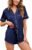 Ekouaer Womens Silk Satin Pajamas Set Short Sleeve Sleepwear Button Down Loungewear 2 Piece Pjs Shorts Set S-5X Plus Size