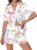 Ekouaer Womens Silk Satin Pajamas Set Animals Print Pjs Button Down Short Sleeve Lounge Set 2 Piece Sleepwear