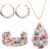 ORAZIO Acrylic Jewelry Set for Women Statement Boho Resin Earrings Necklace Bracelet
