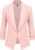 Lock and Love Women 3/4 Sleeve Blazer Open Front Cardigan Jacket Work Office Blazer