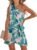 CUPSHE Women’s One Shoulder Leaf Print Self-tie Short Dress Sleeveless Tiered Hem Formal Dress Casual Mini Dress