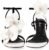 LACIKOSZ Floral High Heels Womens Strappy Sandals Wedding Bride Dressy Shoes Open Toe Ankle Strap Sandals