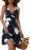 OURIN Women’s Spring Deep V Neck Sleeveless Floral Sundresses with Pockets Flowy Summer Dresses for Women