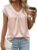 Fisoew Womens Silk Satin Tops Summer Short Sleeve Blouse V Neck Shirts Loose Business Dressy Casual Office Work Outfits