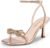 DREAM PAIRS Women’s Dress Sandals for Party Wedding with Double Bowknots Heels Open Square Toe Ankle Strap Crystal Rhinestone Shoes