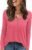 KILISU Womens Long Sleeve Tops Henley Loose Casual T Shirts Fall Women’s Clothing Fashion Trendy 2025 White