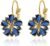 Vintage 14K Gold Plated Flower Birthstone Earrings – Hypoallergenic Leverback Floral Earrings, Trendy Jewelry Gifts for Women