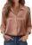 Zeagoo Womens Tops Long Sleeve Satin Silk Button Down Shirts Casual Business Dressy Blouses Fall Clothes