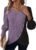 MixShe Womens Knit Sweaters 2026 Fall Winter Casual Long Sleeve Ribbed Colorblock Button Pullover Tops