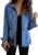 Tankaneo Denim Jacket for Women Distressed Jean Jacket Button Down Oversized Shacket with Pockets