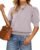 ATHMILE Short Sleeve Sweater for Women 2026 Spring Summer Blouses Crewneck Knit Puff Sleeve Dressy Casual Trendy Shirts