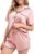 Women’s Pajamas Set Sleepwear with Short Sleeve Top & Elastic Waist Shorts