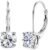 Moissanite Earrings,1.0ct-2.0ct D Color Brilliant Round Cut Earring 18K White Gold Plated Sterling Silver Dangle Earrings Moissanite Leverback Drop Earring s
