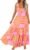 CURBODO Women’s Summer Maxi Dress Boho Spaghetti Straps Casual Long A-line Smocked Beach Dress Square Neck Flowy Sun Dress