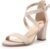 IDIFU Women’s IN3 Grace Strappy Block Heels Sandals Comfy Open Toe Chunky Dress Wedding Shoes with Adjustable Cross Strap