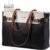 LOVEVOOK Laptop Tote Bag for Women Work, Teacher Tote Bag with Large Cup Holder, Waterproof Leather Computer Bag