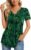 CATHY Womens Short Sleeve Tunic Tops Henley Shirt V Neck Button Up Blouse Casual Pleated Basic Pullover