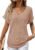 Dokotoo Womens Waffle Knit Tops 2026 Spring Summer V Neck Shirts Casual Trendy Women’s Blouses Basic Tee