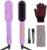 Negative Ionic Hair Straightener Brush with 9 Temp Settings, 30s Fast Heating Hair Straightening Comb with LED Display, Anti-Scald & Auto-Shut Off Hair Brush Straightener for Women (Purple)