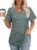 OFEEFAN Womens T Shirts V Neck Short Sleeve Casual Tops Loose Fit Basic Tees with Curved Hem