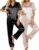 Ekouaer Satin Pajamas Set Women Short Sleeve Sleepwear Soft Button Down Loungewear Pjs Set
