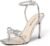 DREAM PAIRS Women’s Double Bowknots Crystal Sandals Clear Slingback Heels Square Toe Shoes for Party Wedding