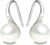 925 Sterling Silver Hoop Handpicked AAA+ Quality 7.5-8mm White Freshwater Cultured Pearl Dangle Drop Earrings Jewelry for Women