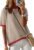 Dokotoo Womens Tops 2026 Casual Summer Crewneck Short Sleeve Striped Color Block Knit High Low Trendy Pullover Sweaters