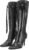 Dsevht Women’s Stiletto Black Knee High Boots Sexy Pointed Toe Boot Fashion Trendy High Heel Boots Zipper