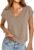 UNCLECAT Womens Crop Tops V Neck Cap Sleeve T Shirts Summer Basic Loose Fit Short Sleeves Tee Cute Trendy Clothes