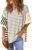 Tankaneo Womens Oversized Striped T-Shirts Color Block Short Sleeve Tee Tops Summer Casual High Low Hem Shirts