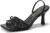 Kitten Heels for Women Square Toe Mesh Sandals Bow Knots Heels Open Toe Sandals for Women Comfortable Dressy Shoes for Wedding Party
