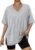 Trendy Queen Plus Size Oversized V-Neck Tshirt Breathable Elastic Fabric Tunic for Workout Gym Casual Homing Wear