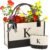 Monogrammed Canvas Tote Bag with Zipper Pockets – Ideal Gift for Mom, Teacher, Sister