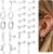 LOLIAS Hypoallergenic Flat Back Earrings-Cartilage Earring Stacks-Surgical Steel Earrings for Sensitive Ears – Small Stainless Steel Flatback Stud Hoop Earring Sets for Helix Tragus Conch Daith Multiple Piercing Jewelry Trendy