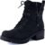 Dunes Women’s Kobe Heeled Combat Boots – Lace-Up with Side Zipper, Memory Foam Insoles, Faux Fur Lining, Vegan Nubuck Leather, Wide Widths Available